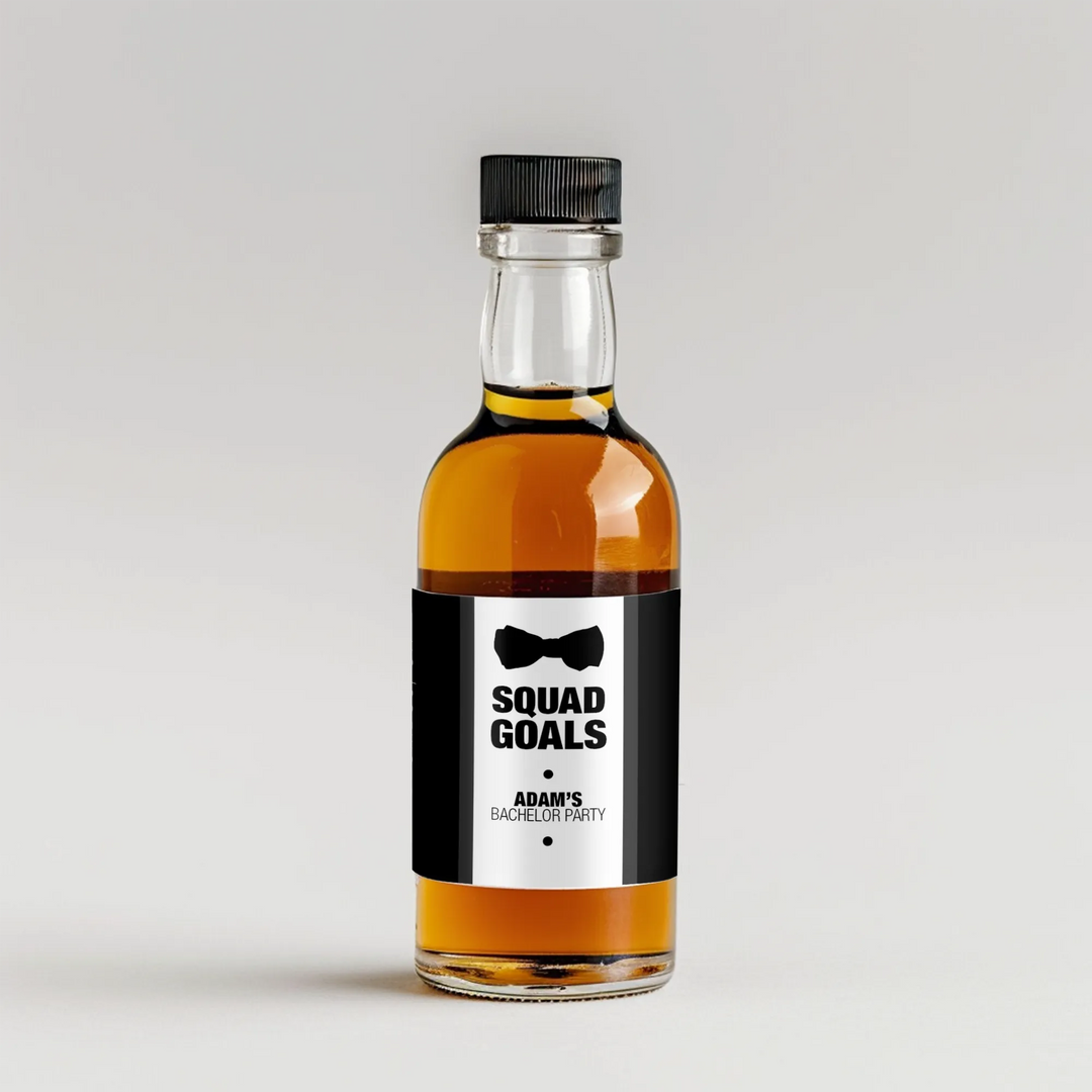 Suit Squad Bachelor Mini Liquor Label - iCustomLabel