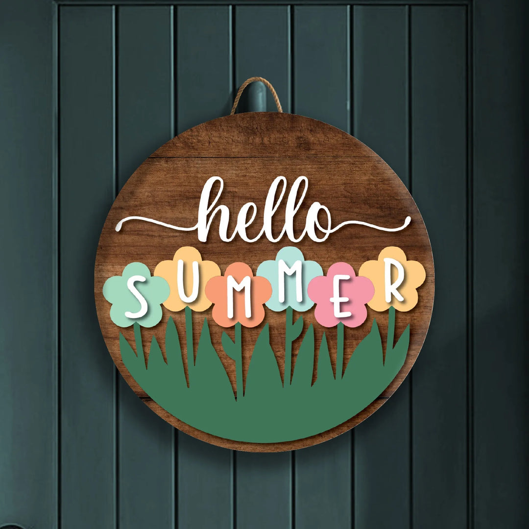 Summer Flowers Front Door Decor - iCustomLabel