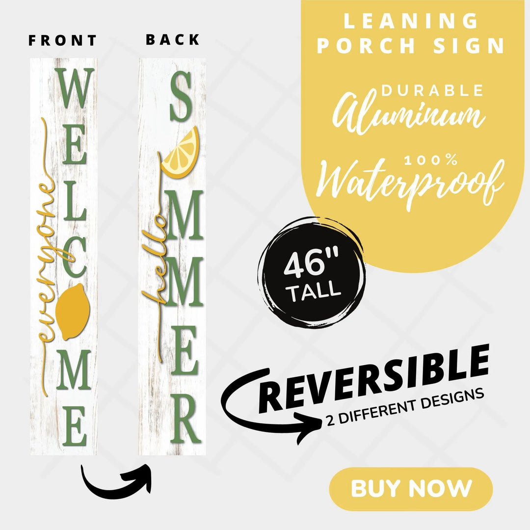 Summer Lemon Leaner Welcome Sign - iCustomLabel
