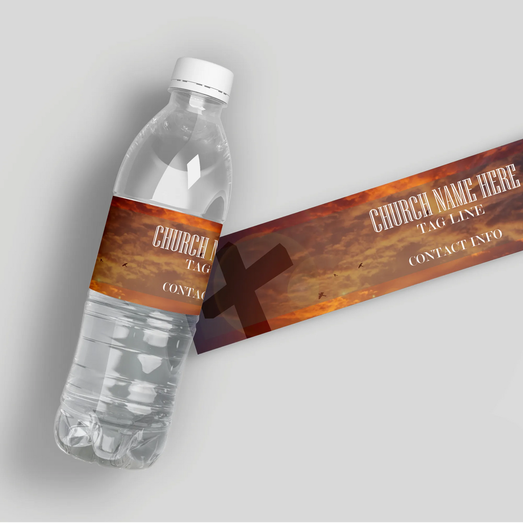 Sunrise Church Water Bottle Labels - iCustomLabel