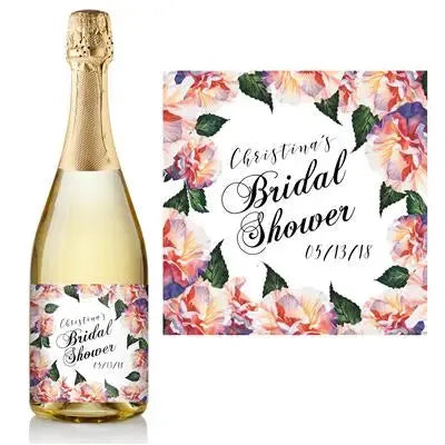 Sunset Flowers Champagne Label - iCustomLabel