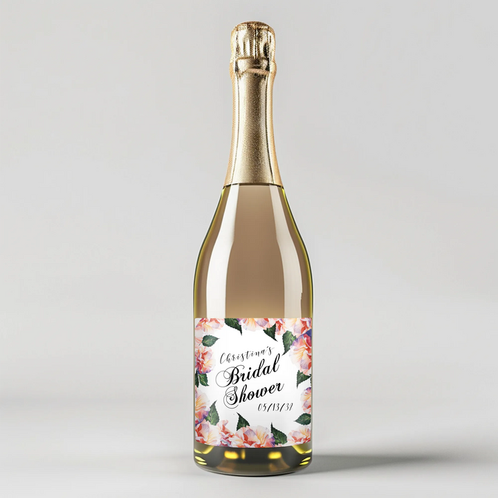 Sunset Flowers Champagne Label - iCustomLabel