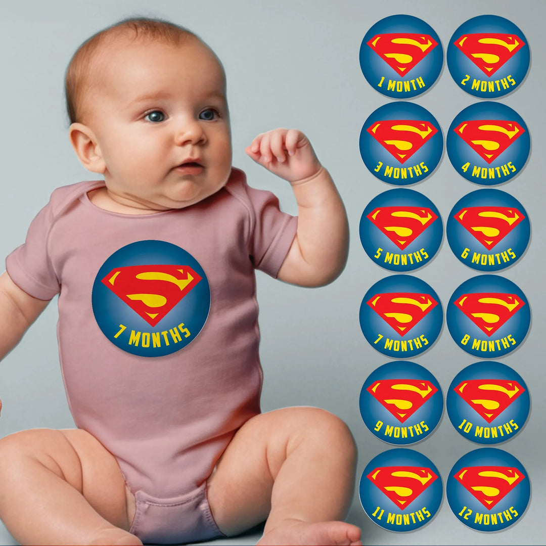 Superman Baby Month Stickers - iCustomLabel