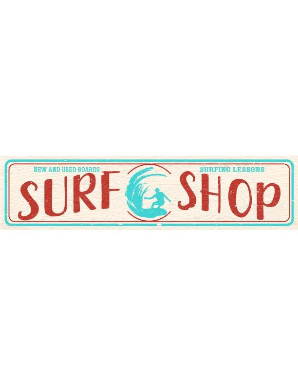Surf Shop Metal Beach House Sign - iCustomLabel