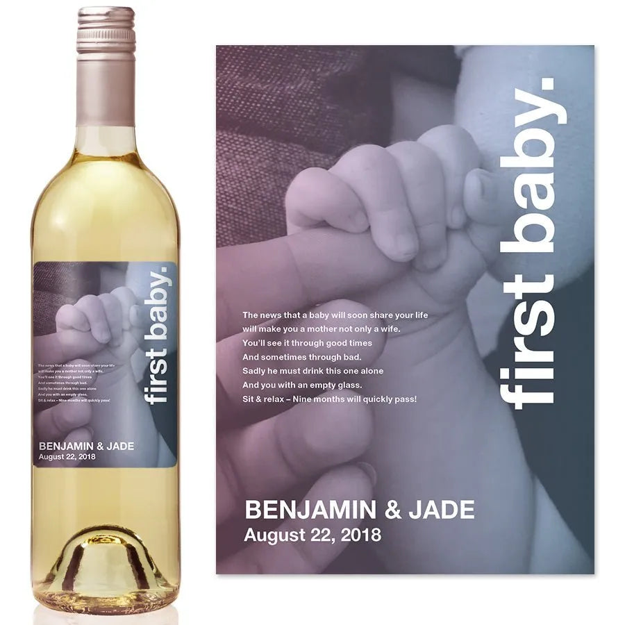 Swiss Pic First Baby Milestone Wine Label - iCustomLabel