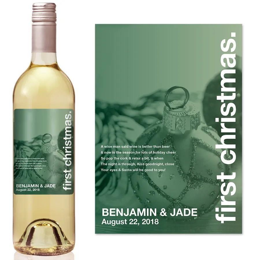 Swiss Pic First Christmas Milestone Wine Label - iCustomLabel