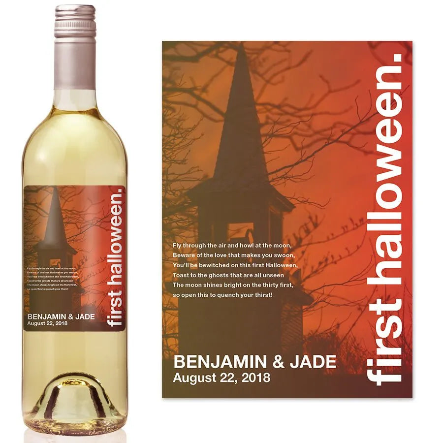 Swiss Pic First Halloween Milestone Wine Label - iCustomLabel