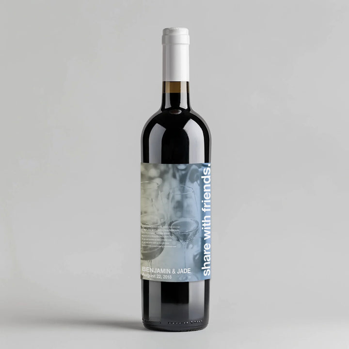 Swiss Pic Friends Wedding Milestone Wine Label