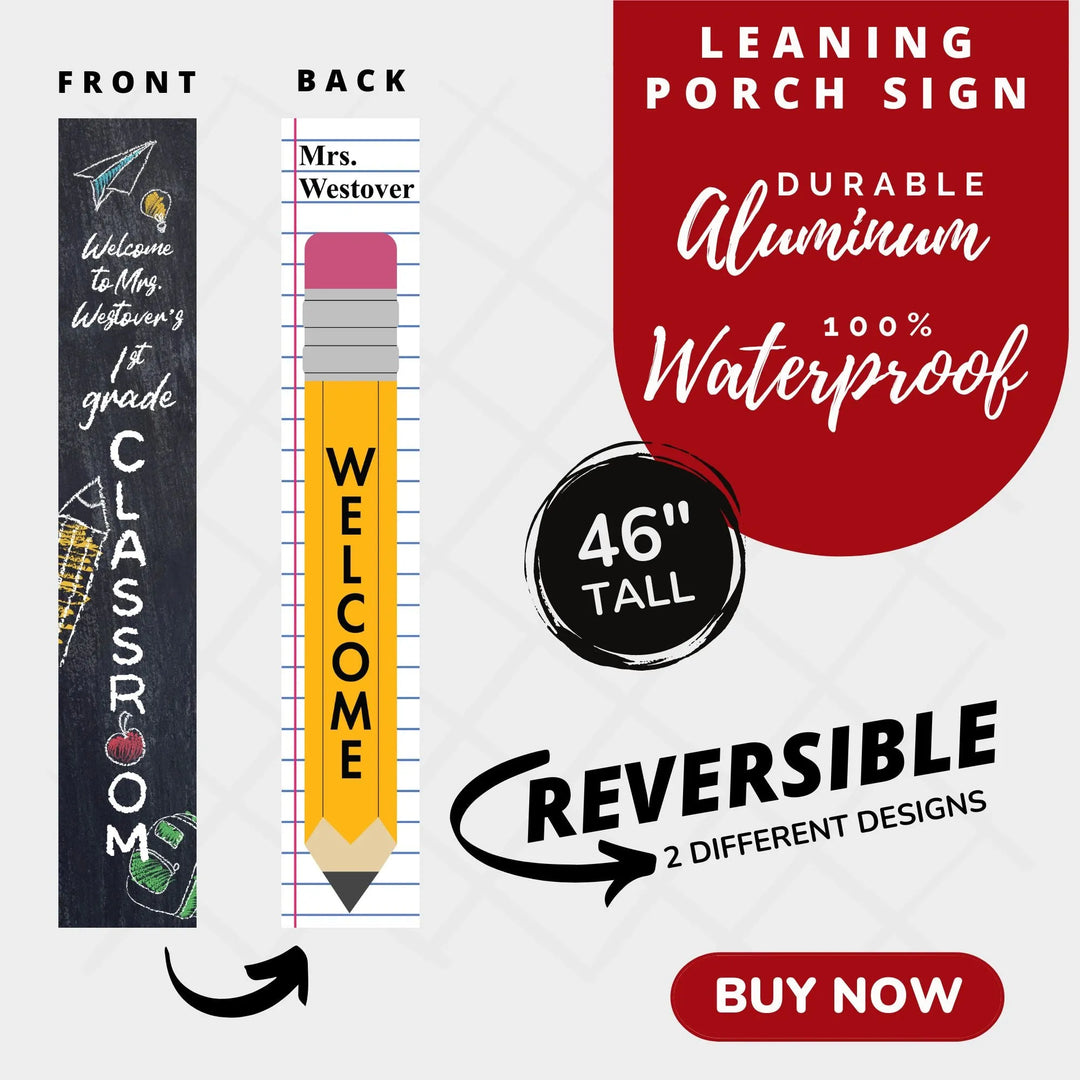 Teacher Blackboard Leaner Welcome Sign - iCustomLabel