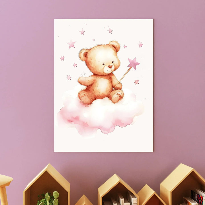 teddy-bear-with-wand-nursery-poster-icustomlabel-1 - iCustomLabel