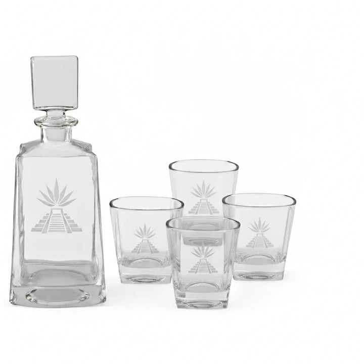 Tequila Decanter Gift Set with 4 Shot Glasses – Custom Engraved