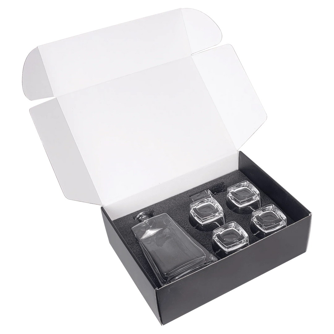 Tequila Decanter Gift Set with 4 Shot Glasses – Custom Engraved