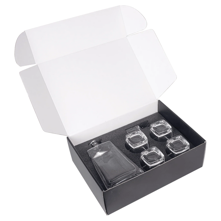 Tequila Decanter Gift Set with 4 Shot Glasses – Custom Engraved