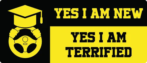 Terrified Student Driver Magnet Bumper Sticker - iCustomLabel