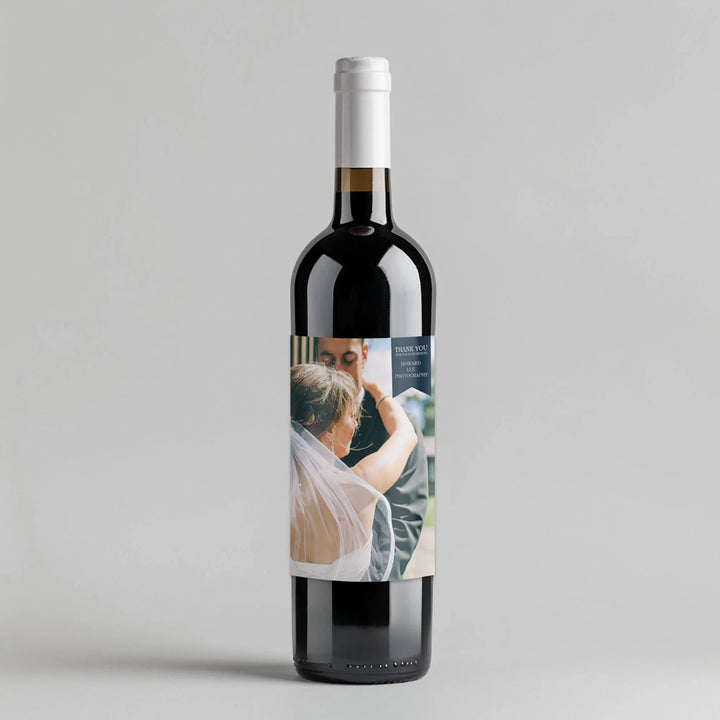 Thank You Navy Wine Label - iCustomLabel
