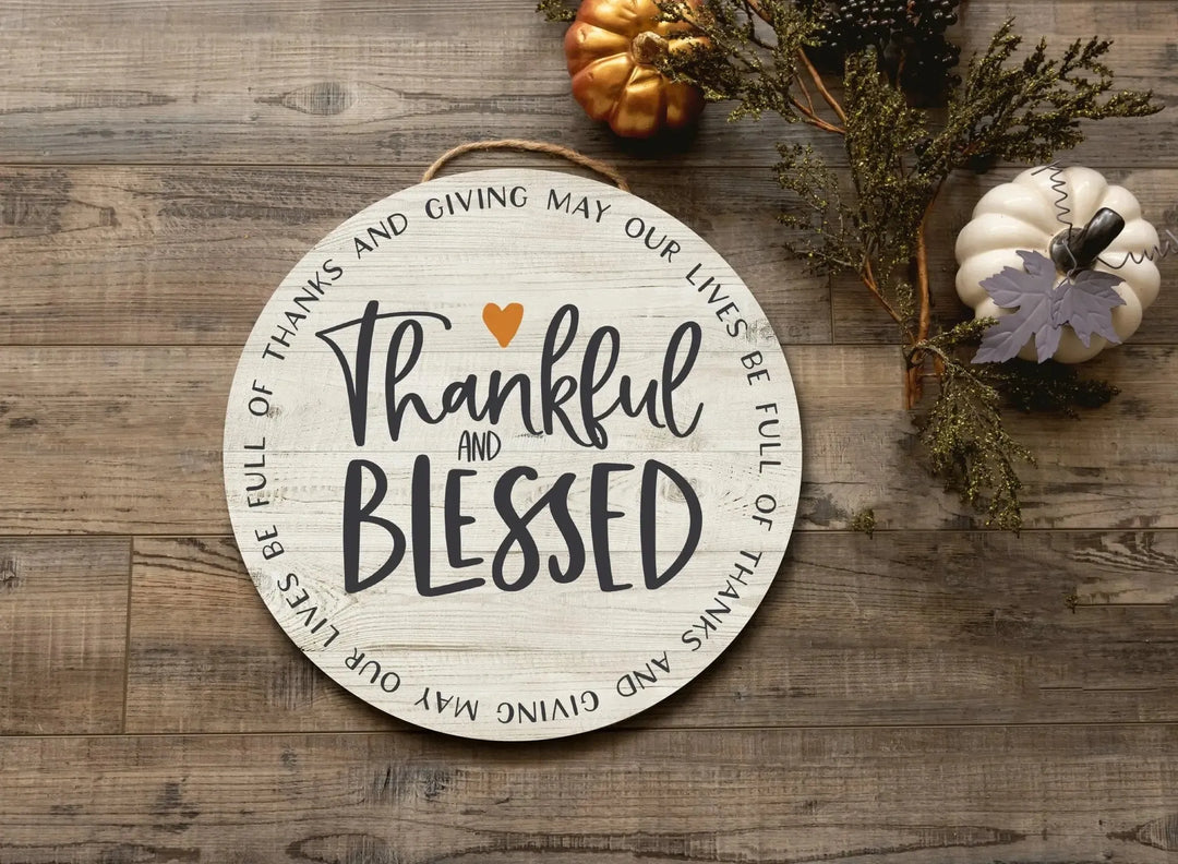Thankful and Blessed Door Decorations - iCustomLabel