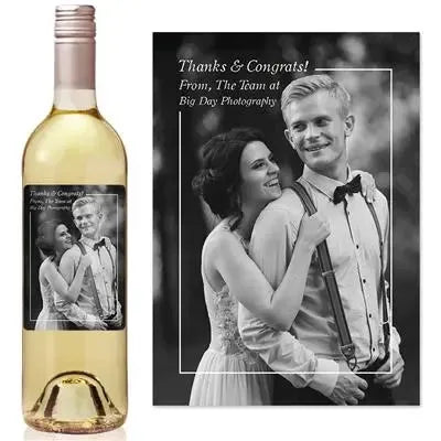 Thanks Congrats Thin Line Wine Label - iCustomLabel