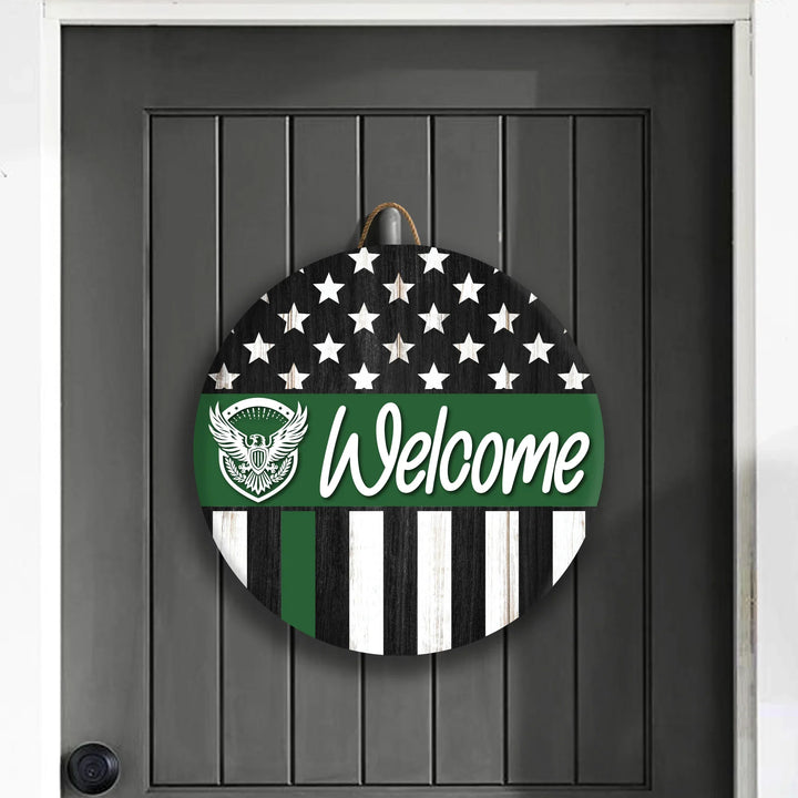 Thin Line Military Welcome Front Door Decor