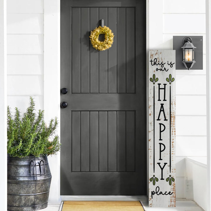 Traditional Happy Place Leaner Welcome Sign - iCustomLabel