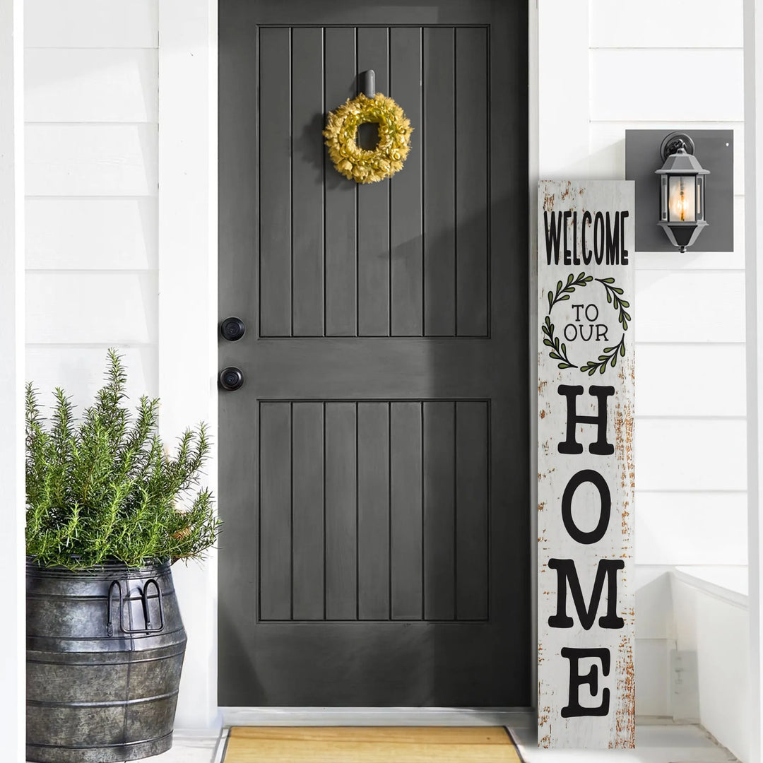 Traditional Happy Place Leaner Welcome Sign - iCustomLabel