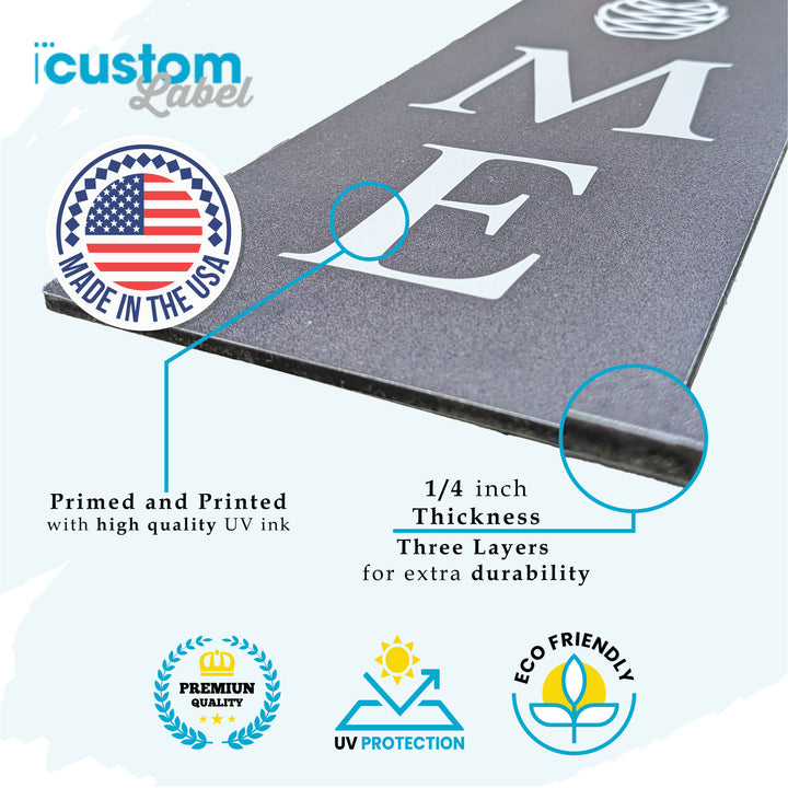 Traditional Happy Place Leaner Welcome Sign - iCustomLabel