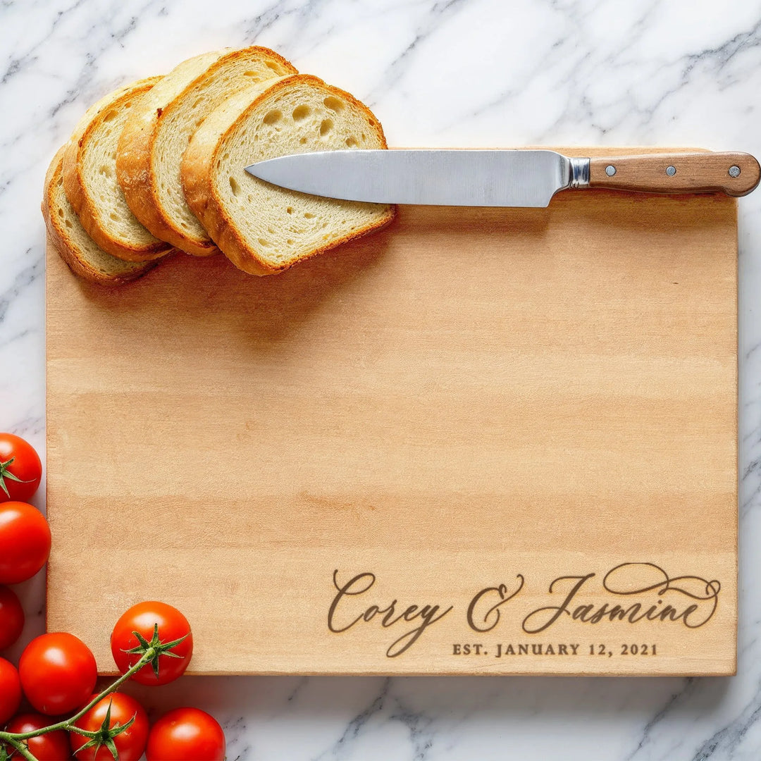 Traditional Script Couples Cutting Board - iCustomLabel