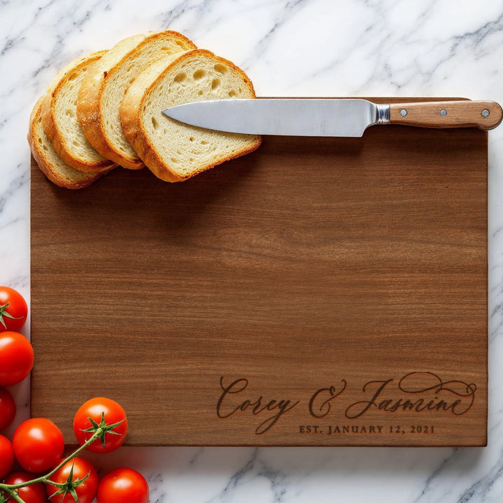 Traditional Script Couples Cutting Board - iCustomLabel