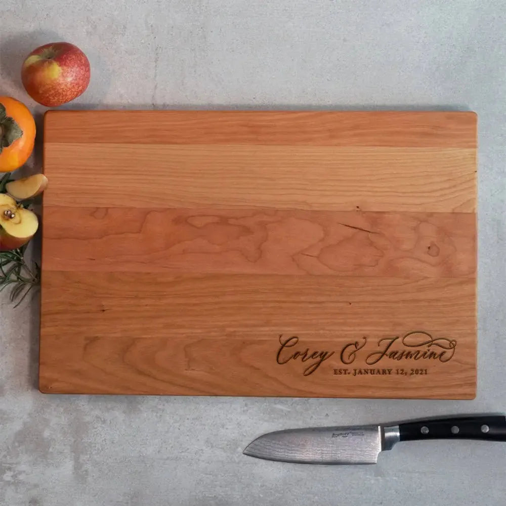 Traditional Script Couples Cutting Board - iCustomLabel