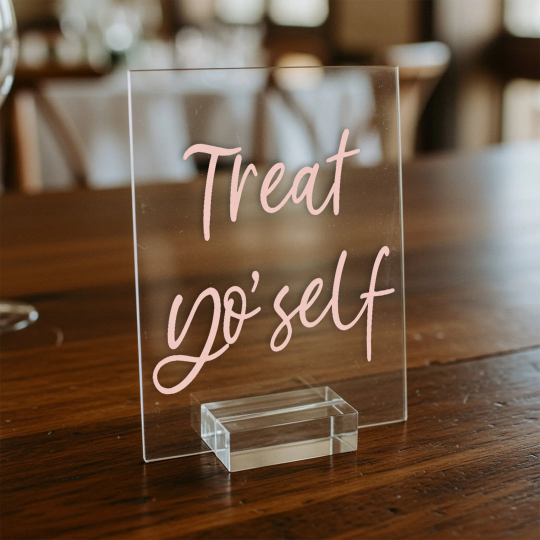 Treat Yo Self Baby Shower Table Sign - iCustomLabel