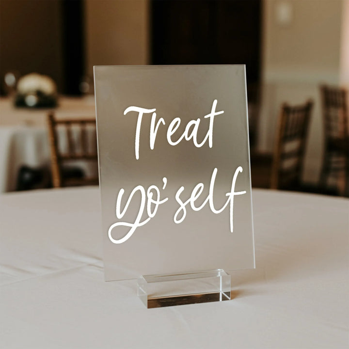 Treat Yo Self Bridal Shower Table Sign - iCustomLabel