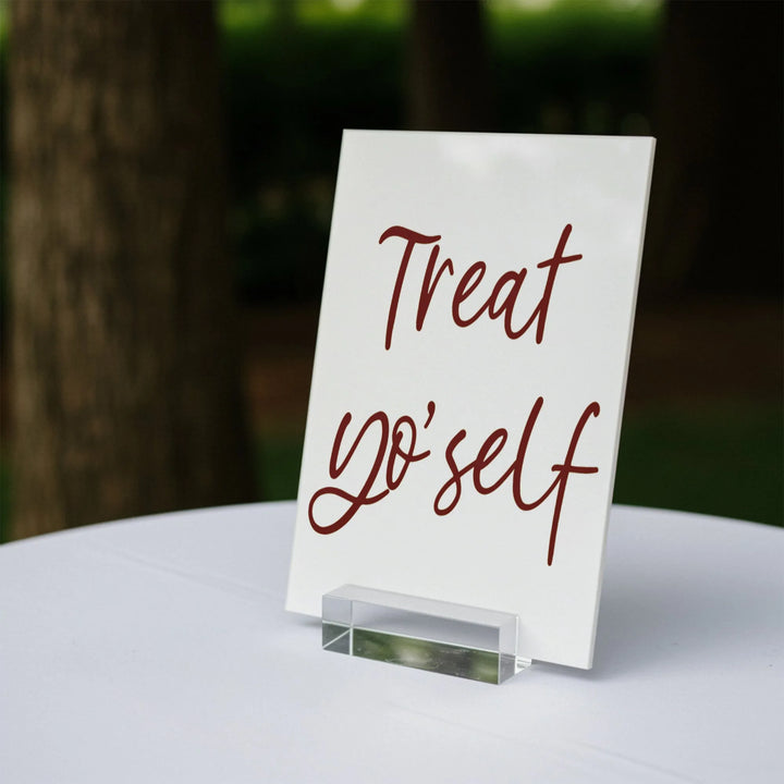 Treat Yo Self Bridal Shower Table Sign - iCustomLabel