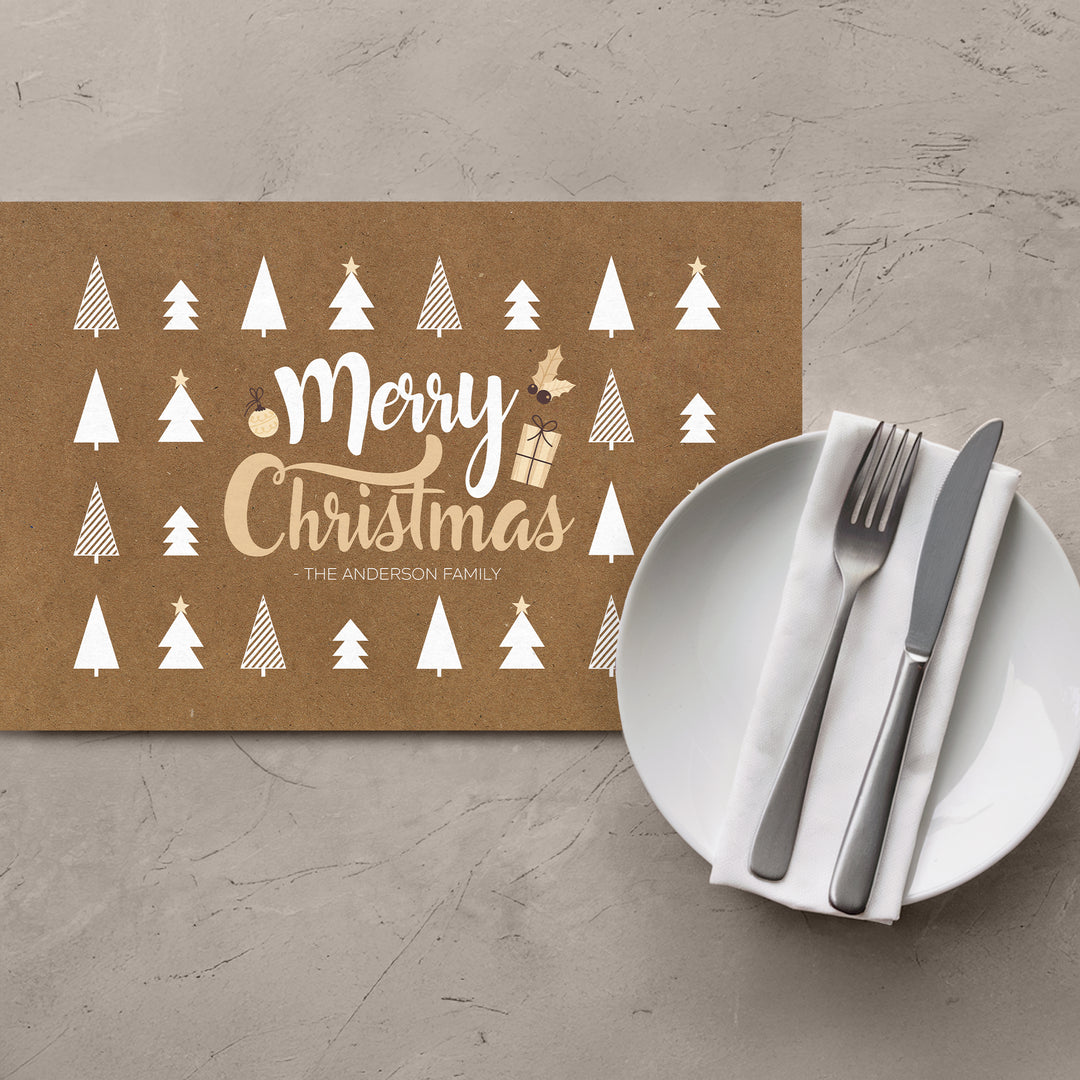 Tree Pattern Christmas Placemats - iCustomLabel