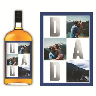 Tri Photo Father's Day Liquor Label - iCustomLabel