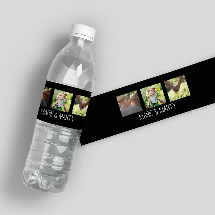 Tri Photo Water Bottle Labels - iCustomLabel