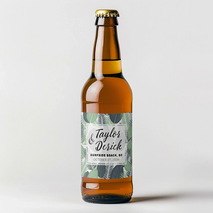 Tropical Leaves Beer Label