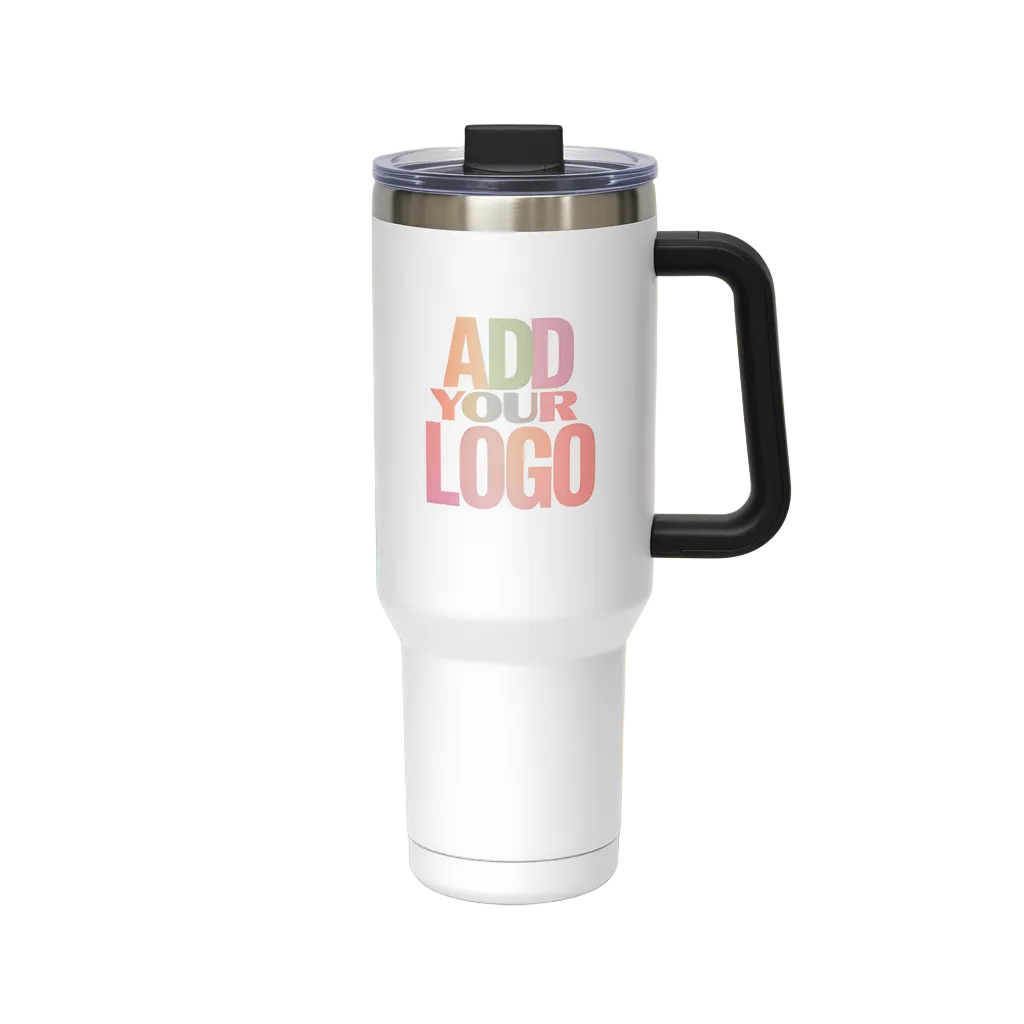 Tumbler Company Logo Vacuum Thermal Tumbler, 40oz Gift Giveaway Marketing Swag - iCustomLabel