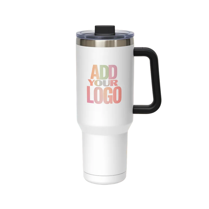 Tumbler Company Logo Vacuum Thermal Tumbler, 40oz Gift Giveaway Marketing Swag - iCustomLabel