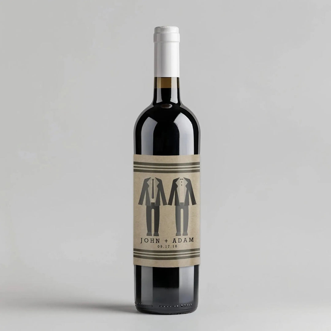 Two Tuxes Wine Label - iCustomLabel