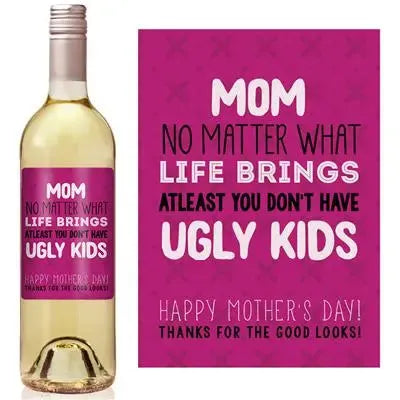 Ugly Kids Mothers Day Wine Label - iCustomLabel