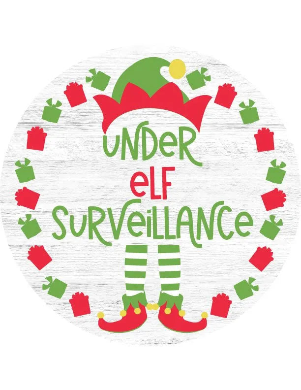 Under Elf Surveillance Christmas Door Decorations - iCustomLabel