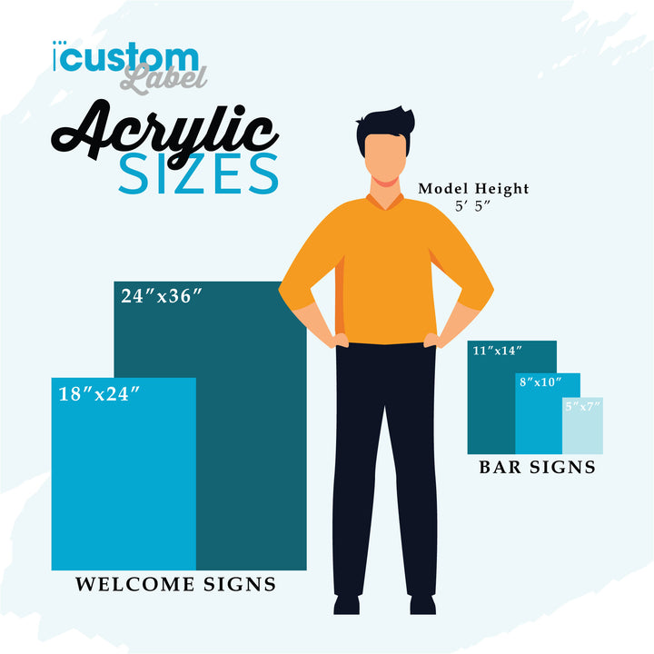 Upload Your Design Acrylic Sign - Vertical - iCustomLabel