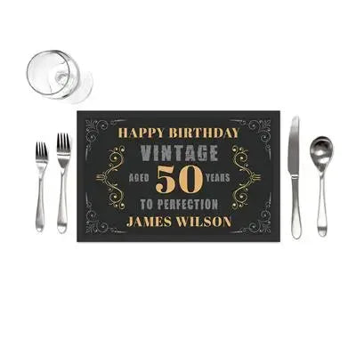 Vintage Birthday Placemats - iCustomLabel