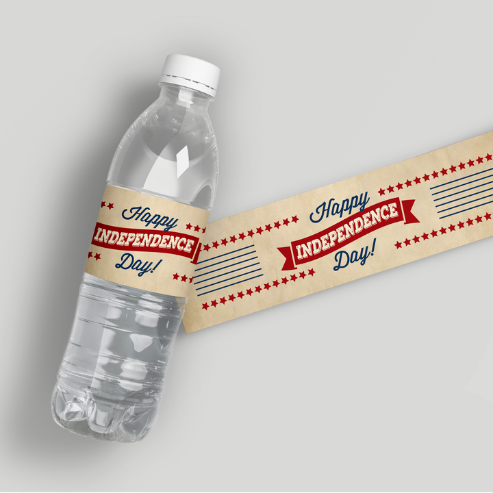 Vintage Independence Water Bottle Labels