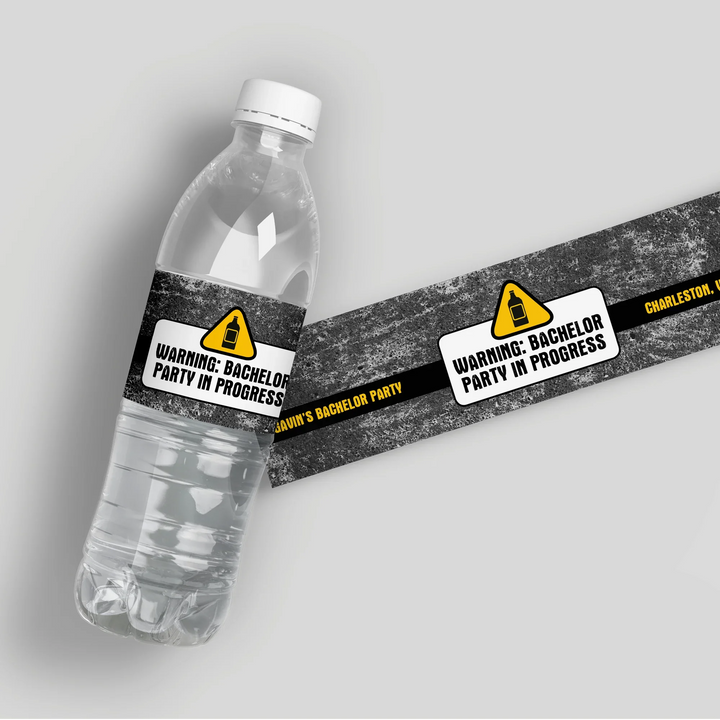 Warning Bachelor Water Bottle Labels