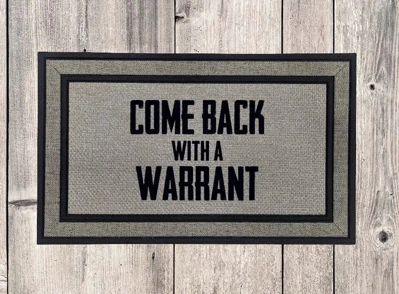 Warrant Welcome Mat - iCustomLabel