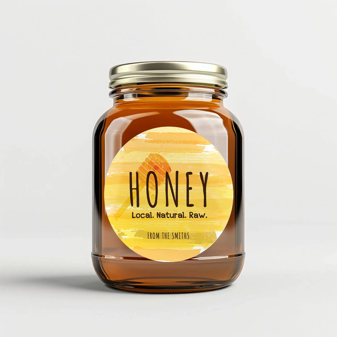 Watercolor Honey Canning Labels - iCustomLabel