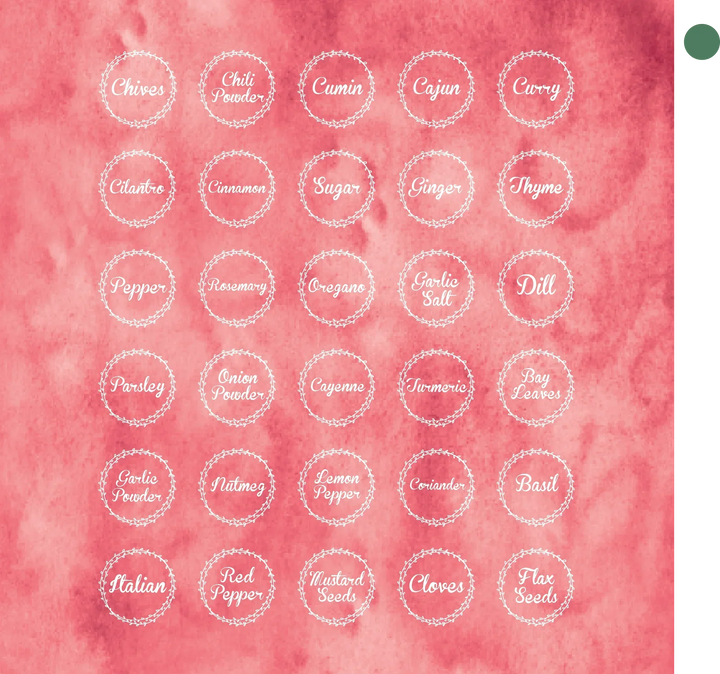 Watercolor Wreath Coral Spice Labels