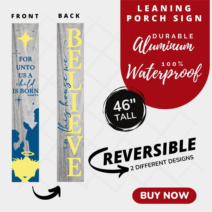 We Believe Christmas Porch Sign - iCustomLabel