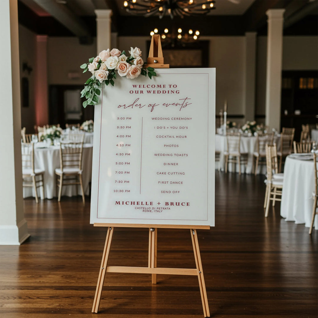 Wedding Day of Events Timeline Sign - iCustomLabel