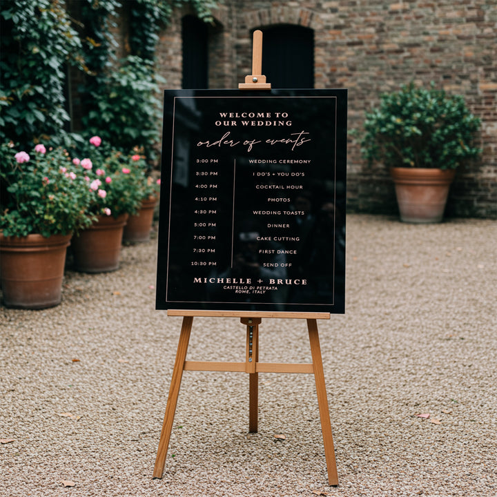 Wedding Day of Events Timeline Sign - iCustomLabel
